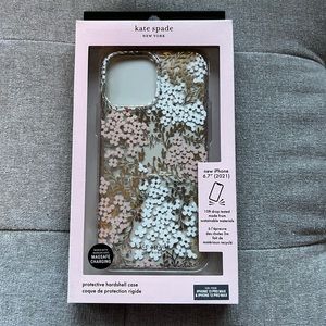 Kate Spade IPhone case 13 12 Pro Max floral white pink